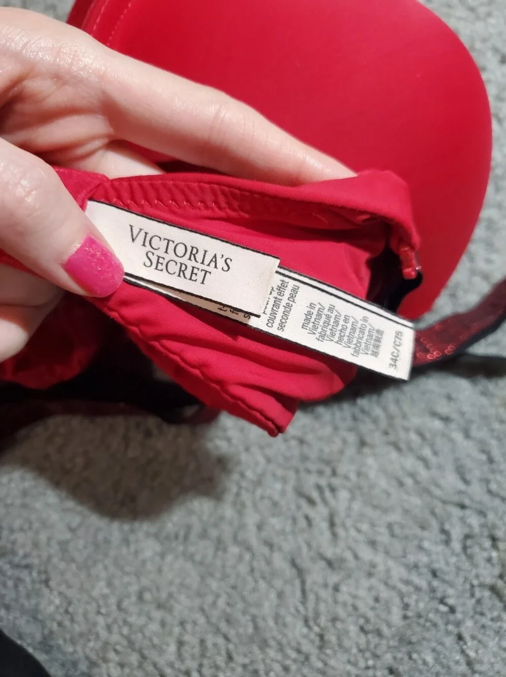 Victoria's Secret Pink Padded Underwire Bra with Glitter Straps